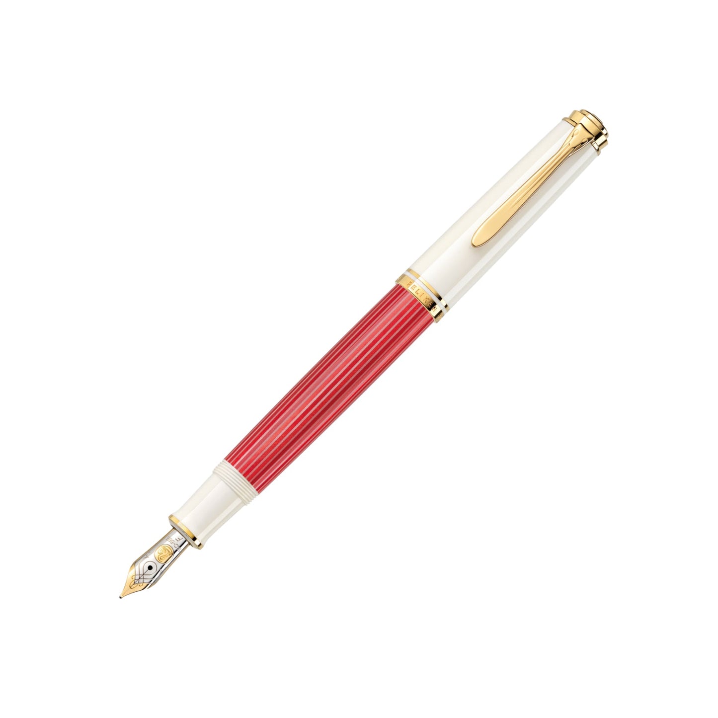 【限定品】Pelikan(ペリカン) 万年筆 スーベレーン600 レッドホワイト 極細字/細字/中字/太字