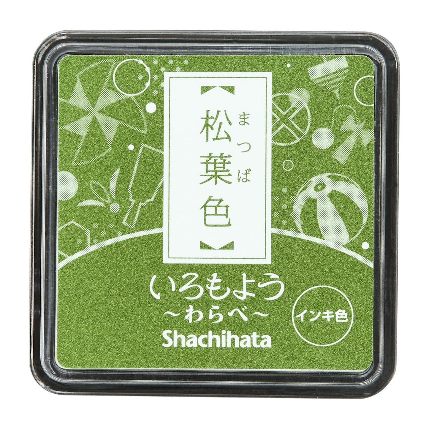 シヤチハタ Shachi・iro スタンプ台 いろもよう わらべ 松葉色
