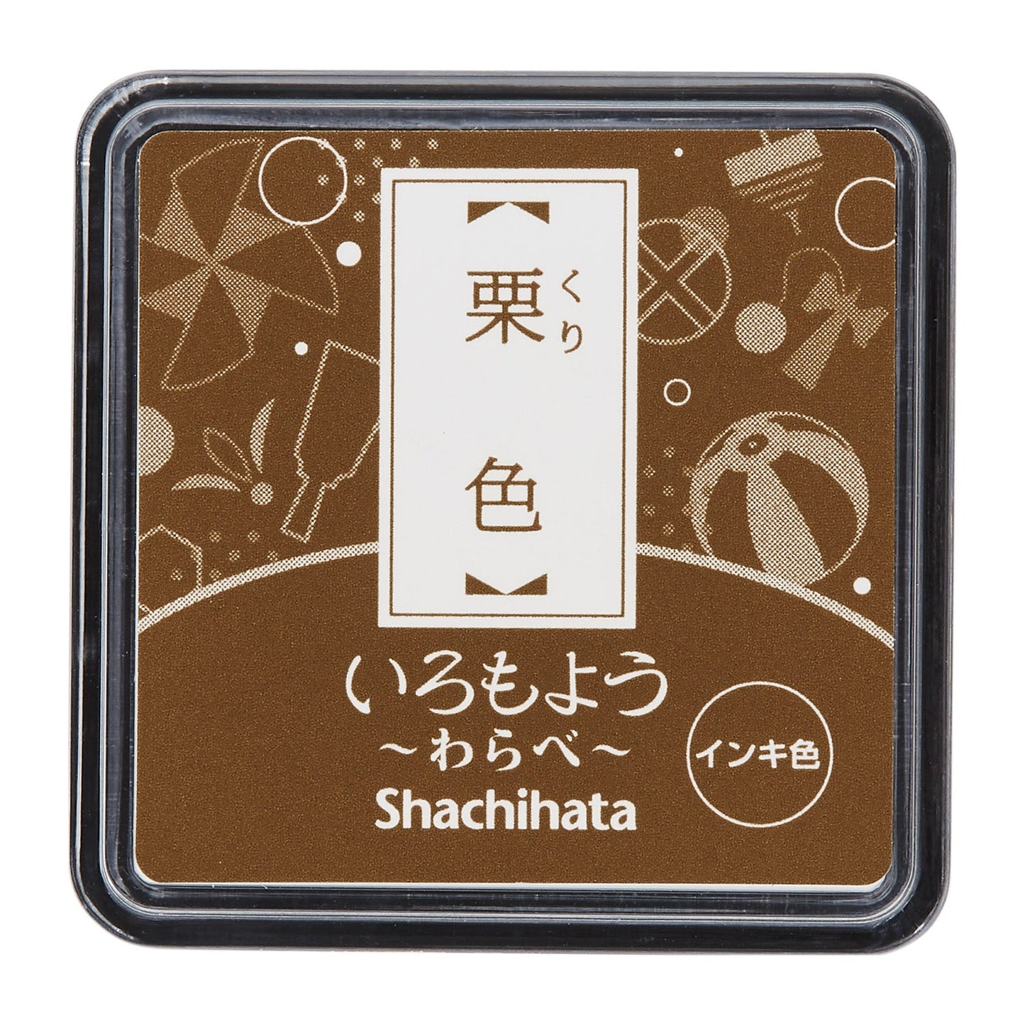 シヤチハタ Shachi・iro スタンプ台 いろもよう わらべ 栗色