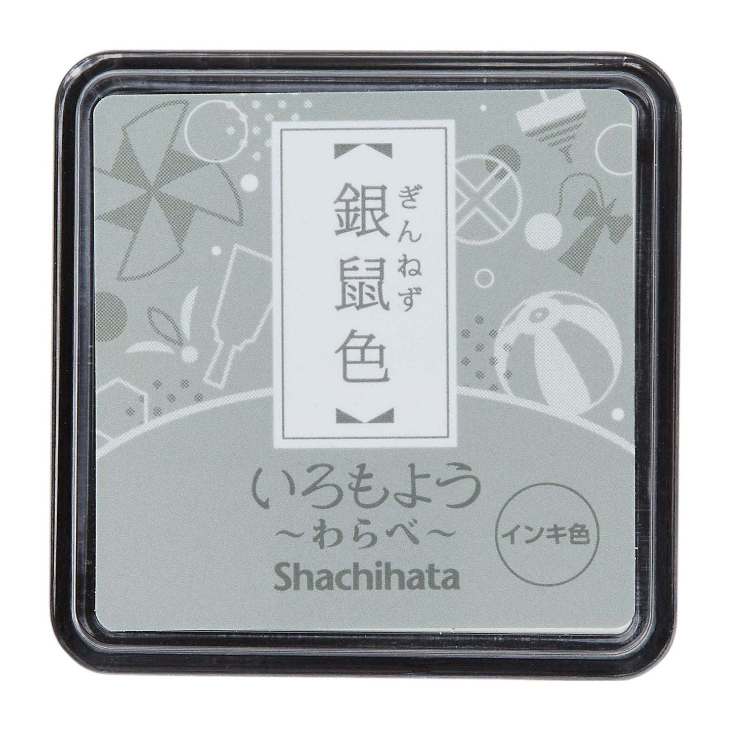 シヤチハタ Shachi・iro スタンプ台 いろもよう わらべ 銀鼠色