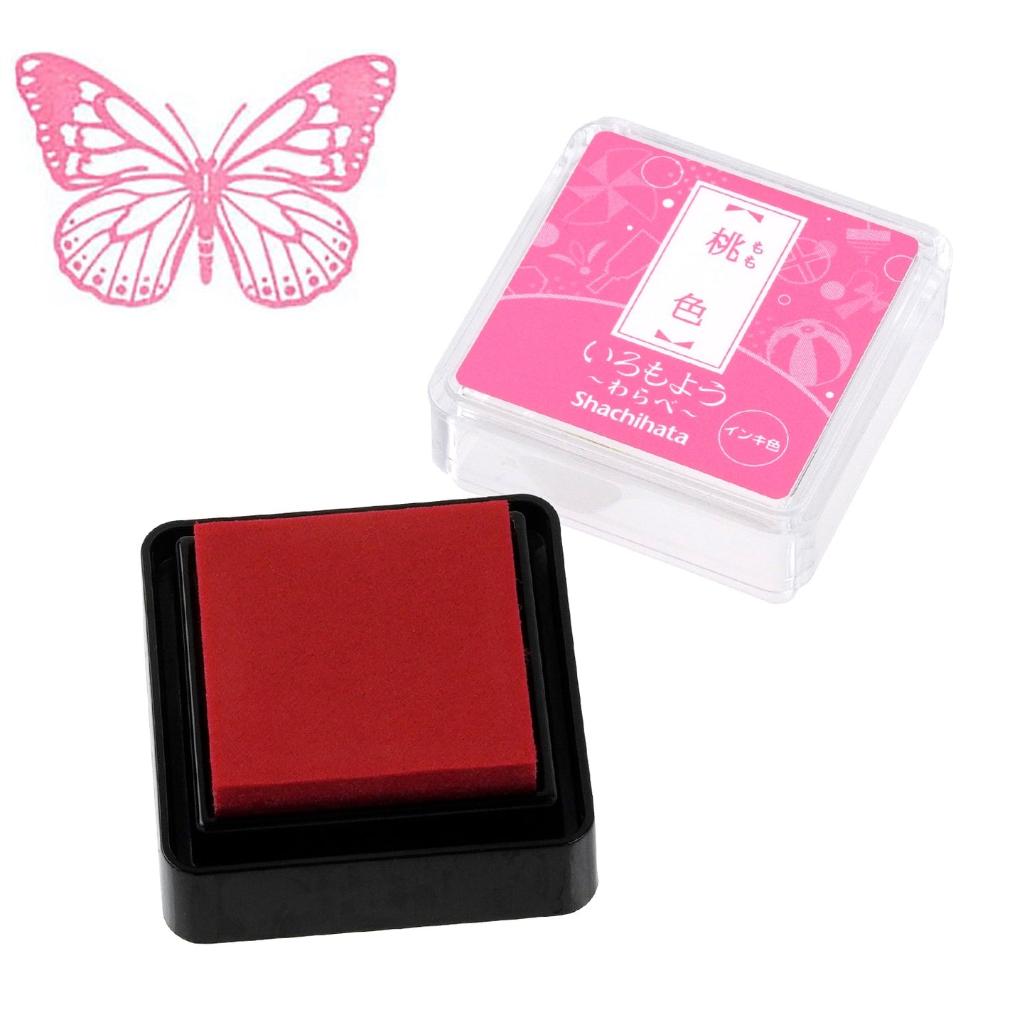 シヤチハタ Shachi・iro スタンプ台 いろもよう わらべ 桃色