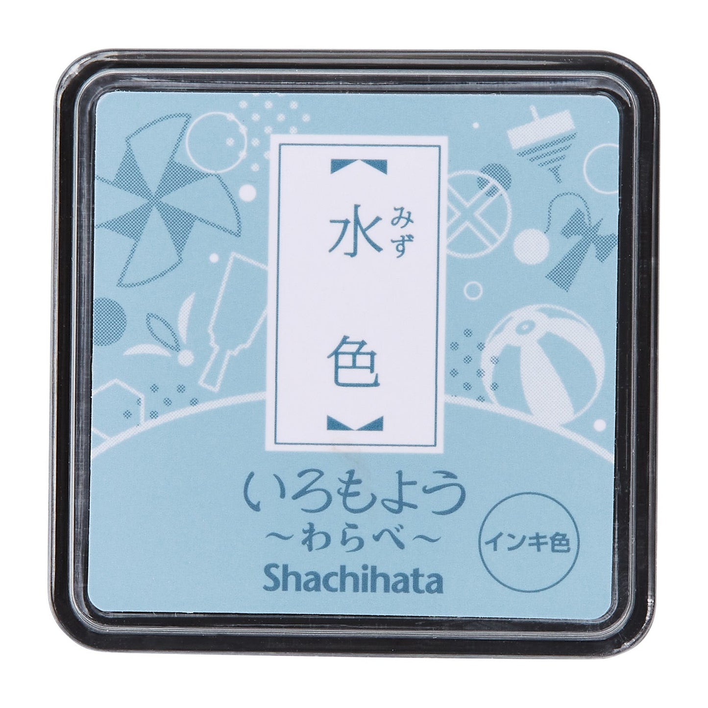 シヤチハタ Shachi・iro スタンプ台 いろもよう わらべ 水色