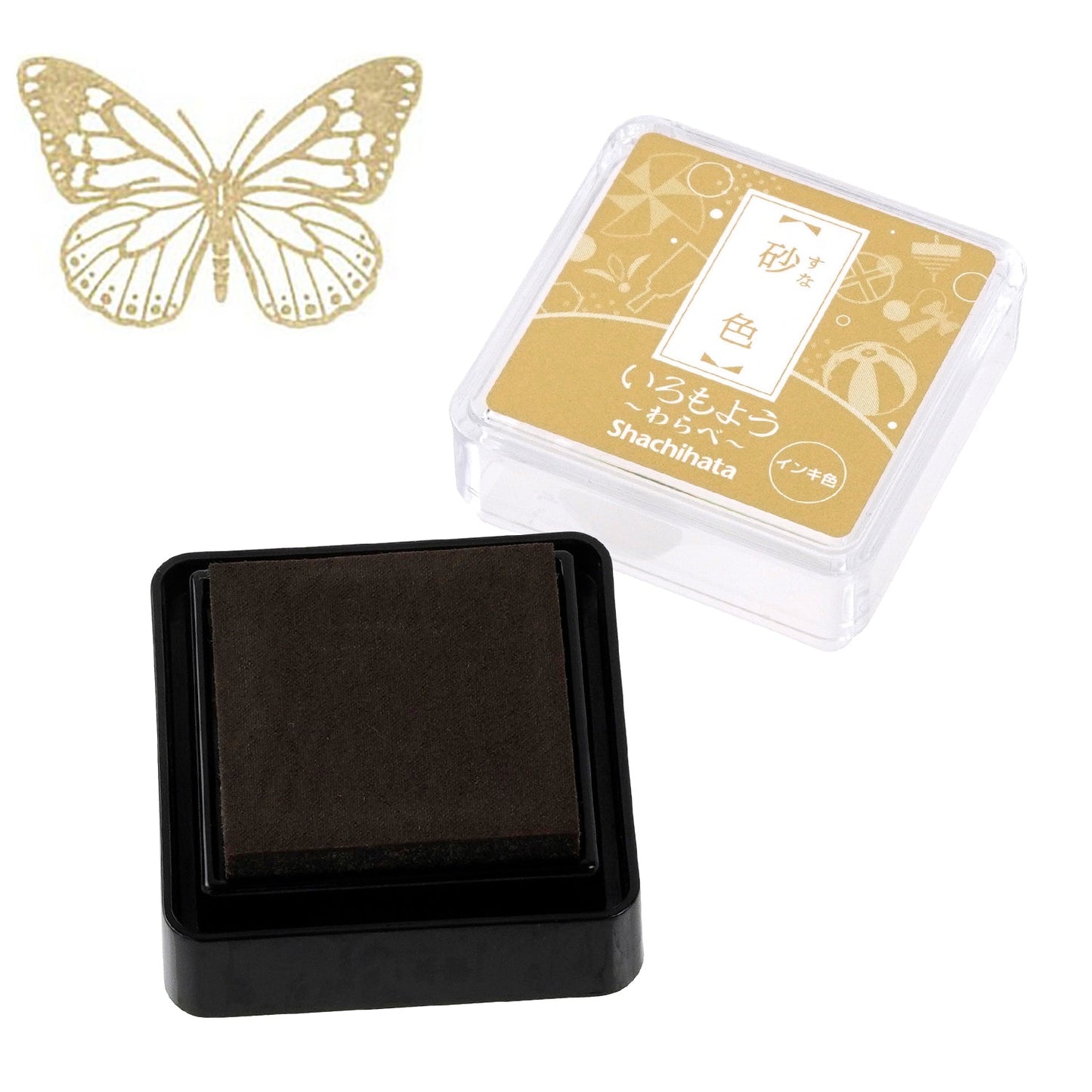 シヤチハタ Shachi・iro スタンプ台 いろもよう わらべ 砂色