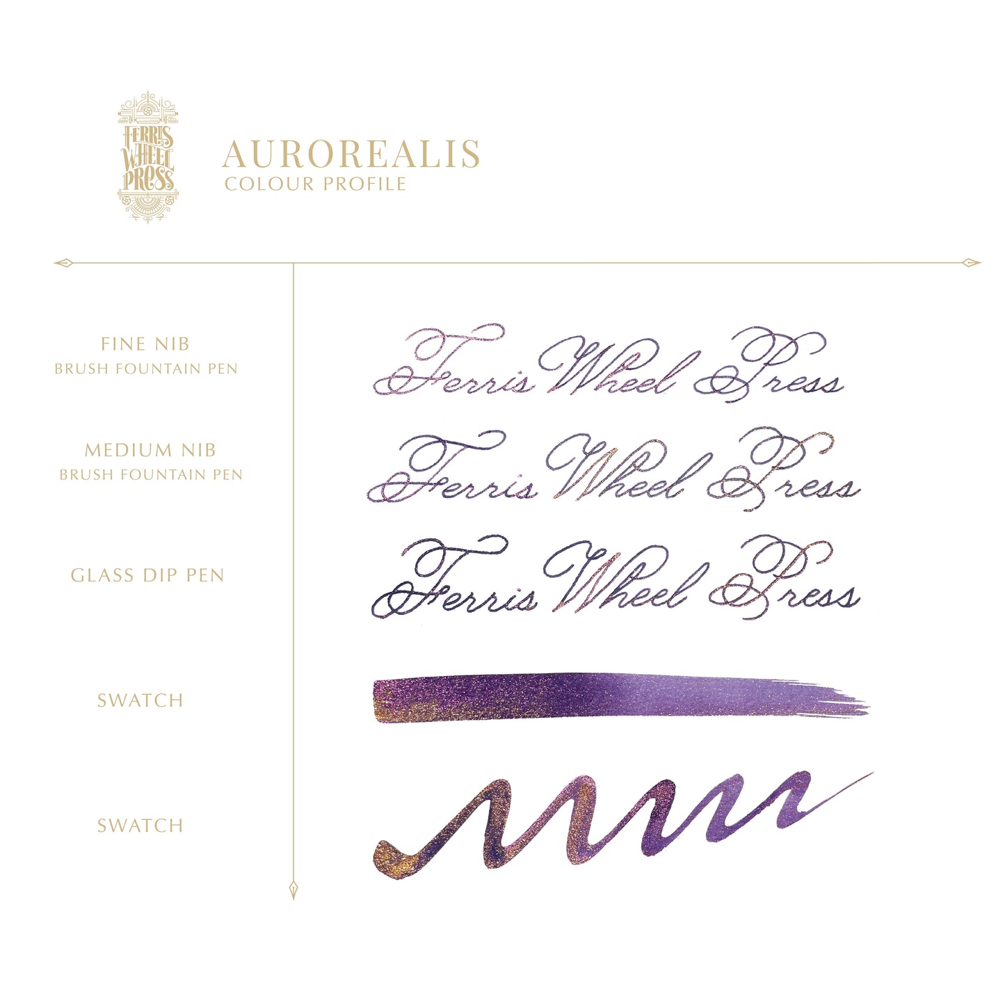 【限定品】FERRIS WHEEL PRESS(フェリスホイールプレス) インク 38ml 2024 Limited Edtion オーロレアリス【ラメ入り】