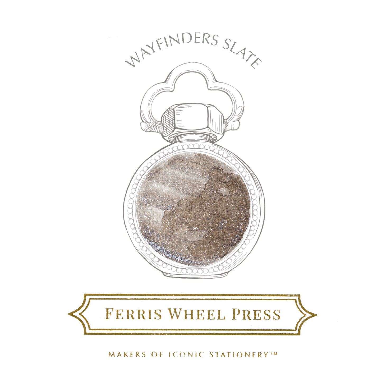 FERRIS WHEEL PRESS(フェリスホイールプレス) インク 38ml Adventures of Moss Brothers Collection ウェイファインダースレート【ラメ入り】