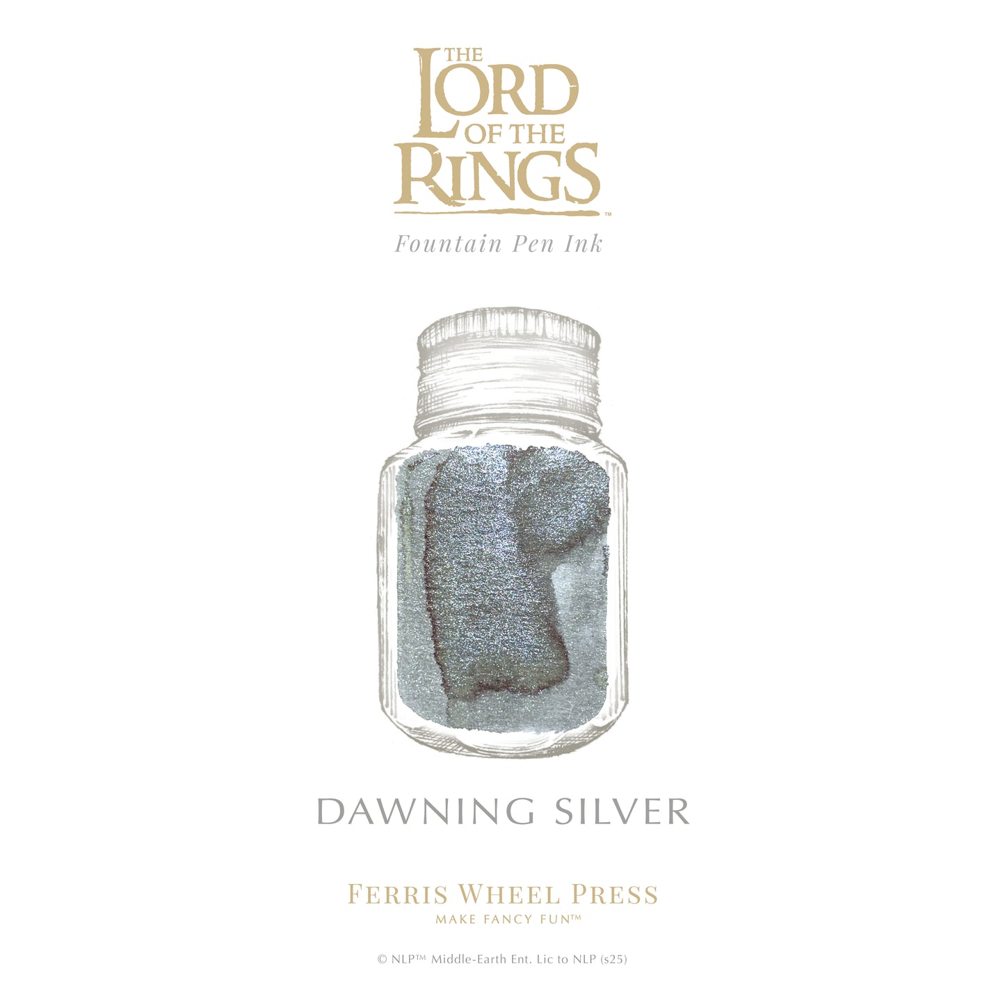 FERRIS WHEEL PRESS(フェリスホイールプレス) Warner Bros. The Lord of the Rings 万年筆 ビジュー 細字 & インク 28ml ガンダルフ【ラメ入り】