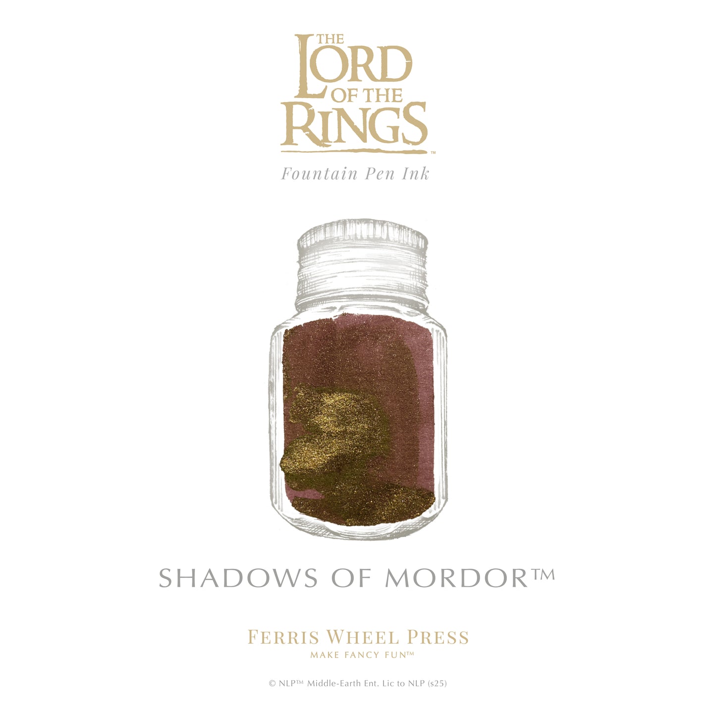 FERRIS WHEEL PRESS(フェリスホイールプレス) Warner Bros. The Lord of the Rings 万年筆 ビジュー 細字 & インク 28ml サウロン【ラメ入り】