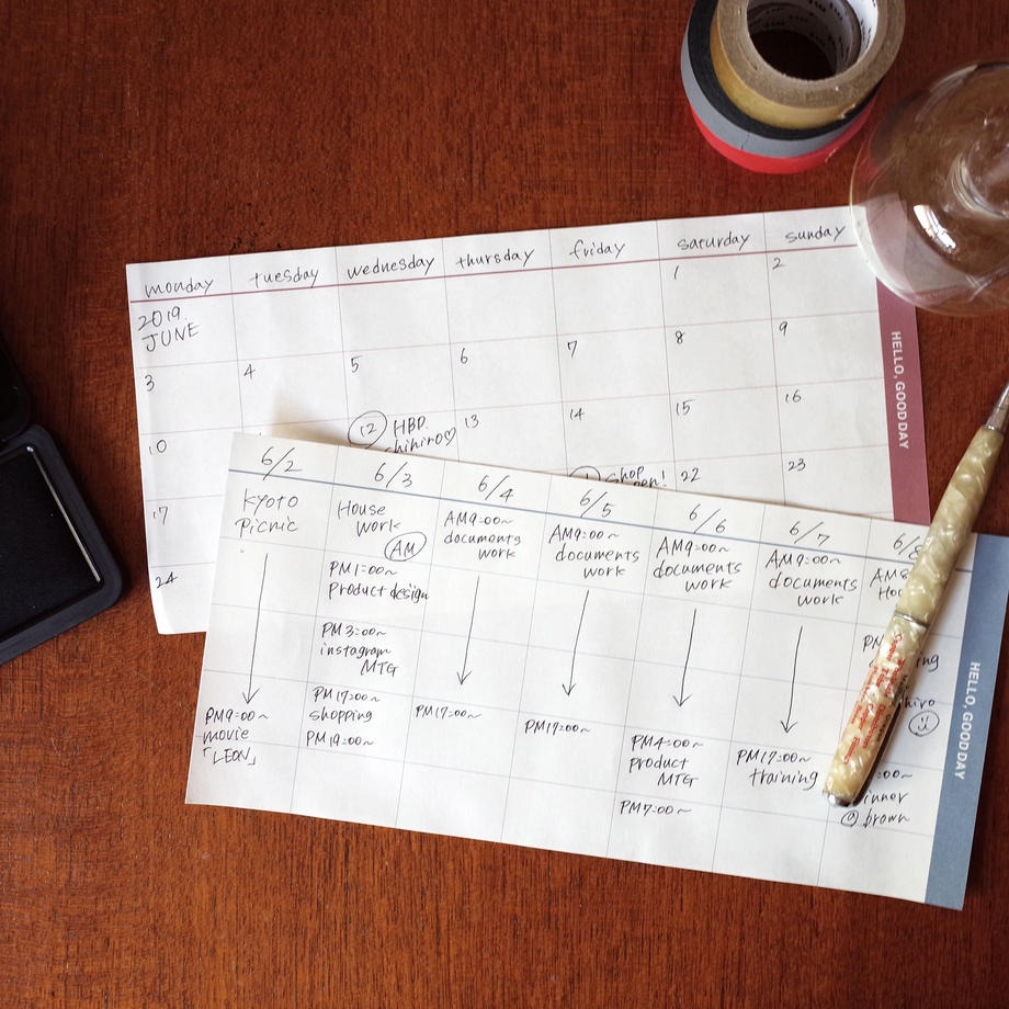 FIVE(ファイブ) WEEKLY&MONTHLY memopad RED