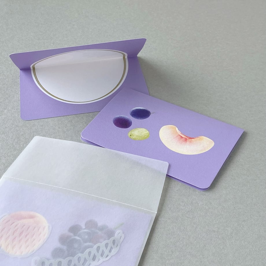 ア・ラ・カル堂 果物ミニレターセット 桃、ブドウ