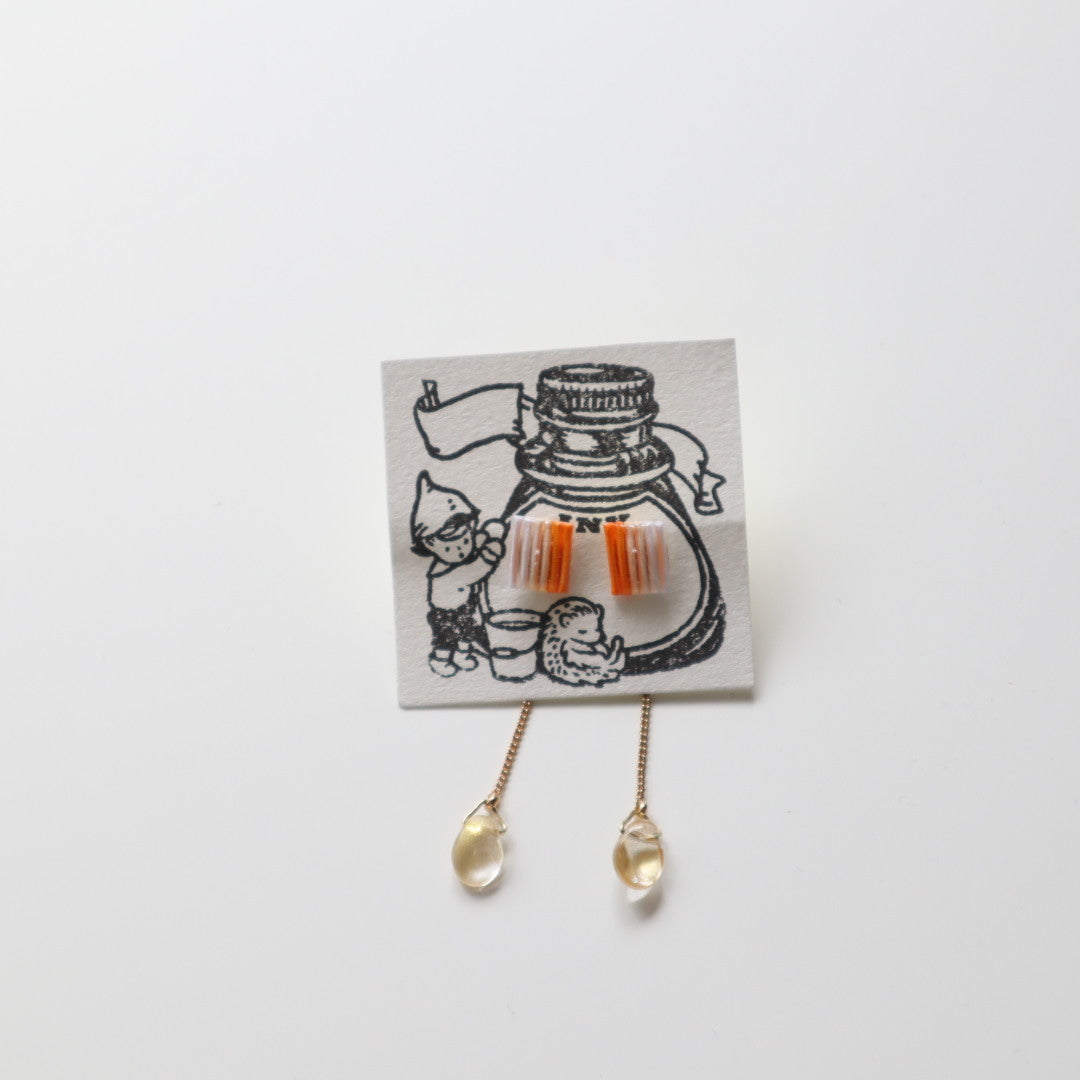 紅鮭屋 インクで染めた水引ピアス 321