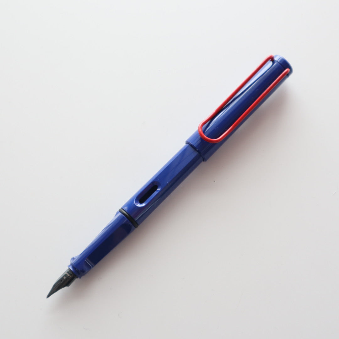 【限定品】LAMY(ラミー) 万年筆 サファリ ブルーレッドクリップ 極細字/細字/中字