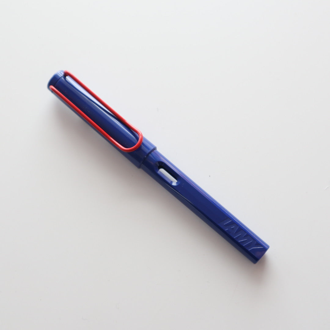 【限定品】LAMY(ラミー) 万年筆 サファリ ブルーレッドクリップ 極細字/細字/中字