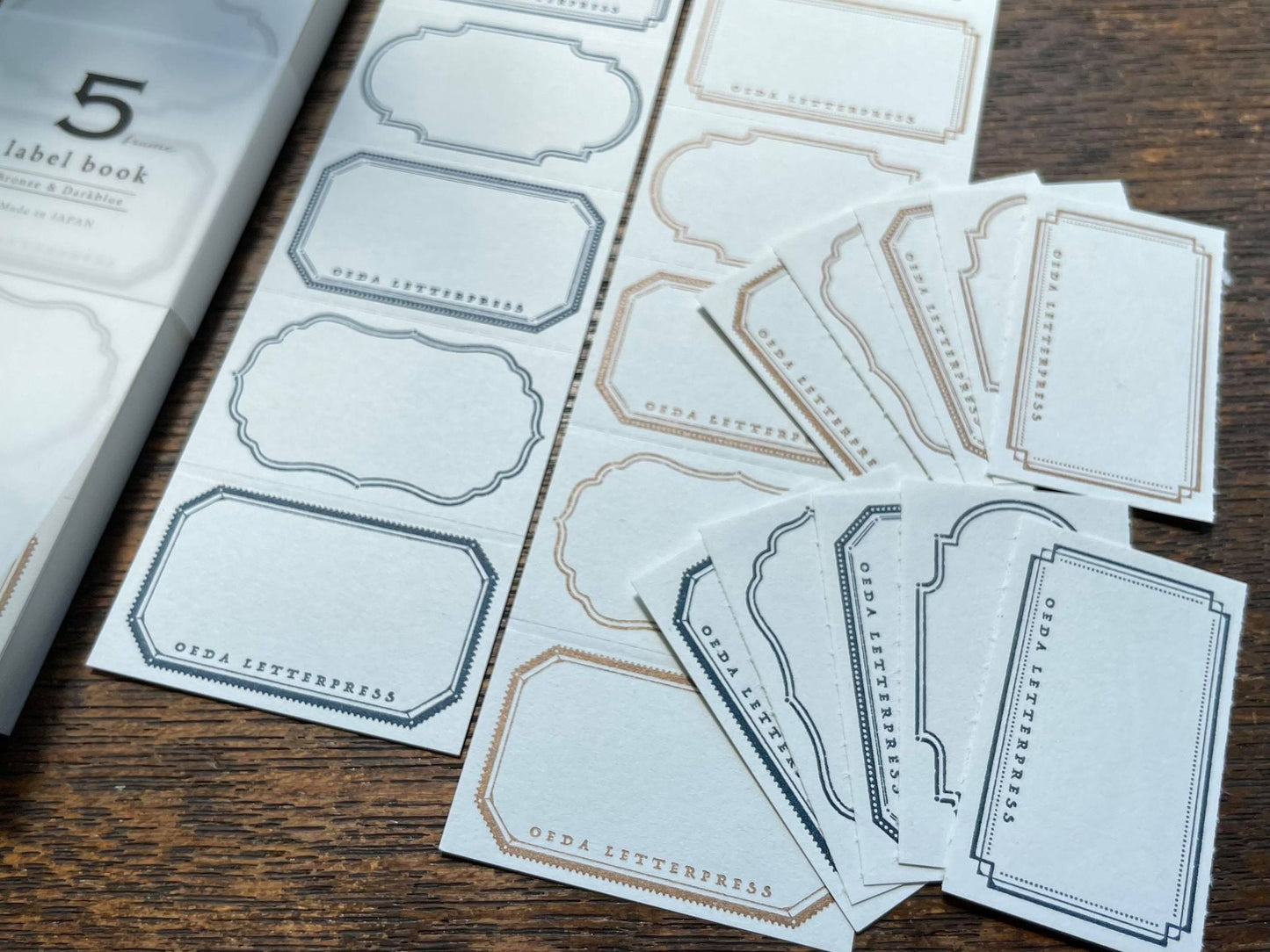 大枝活版室 5frame label book Bronze&Dark blue
