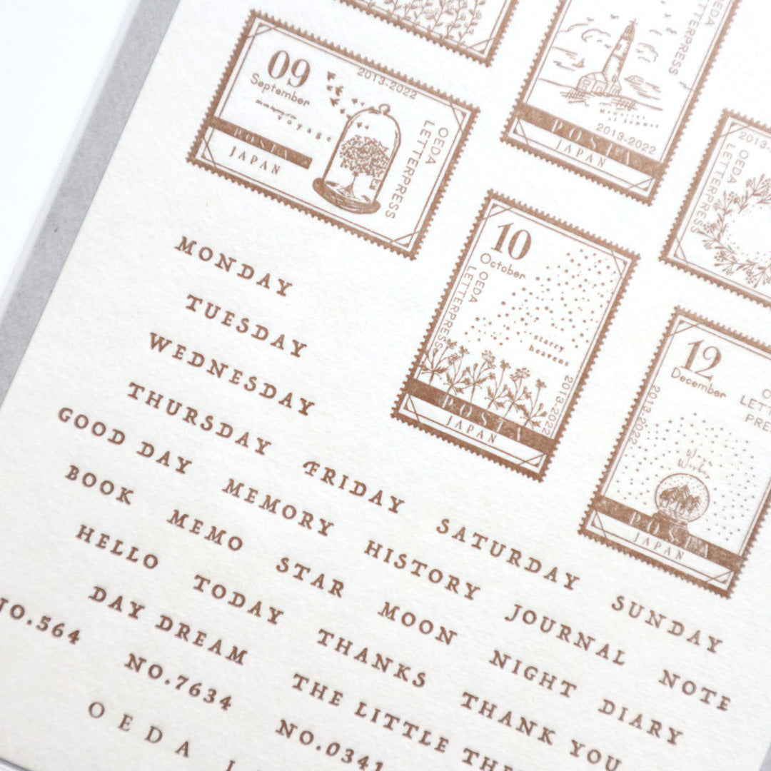 大枝活版室 LETTERPRESS sticker sheet STAMP/Bronze