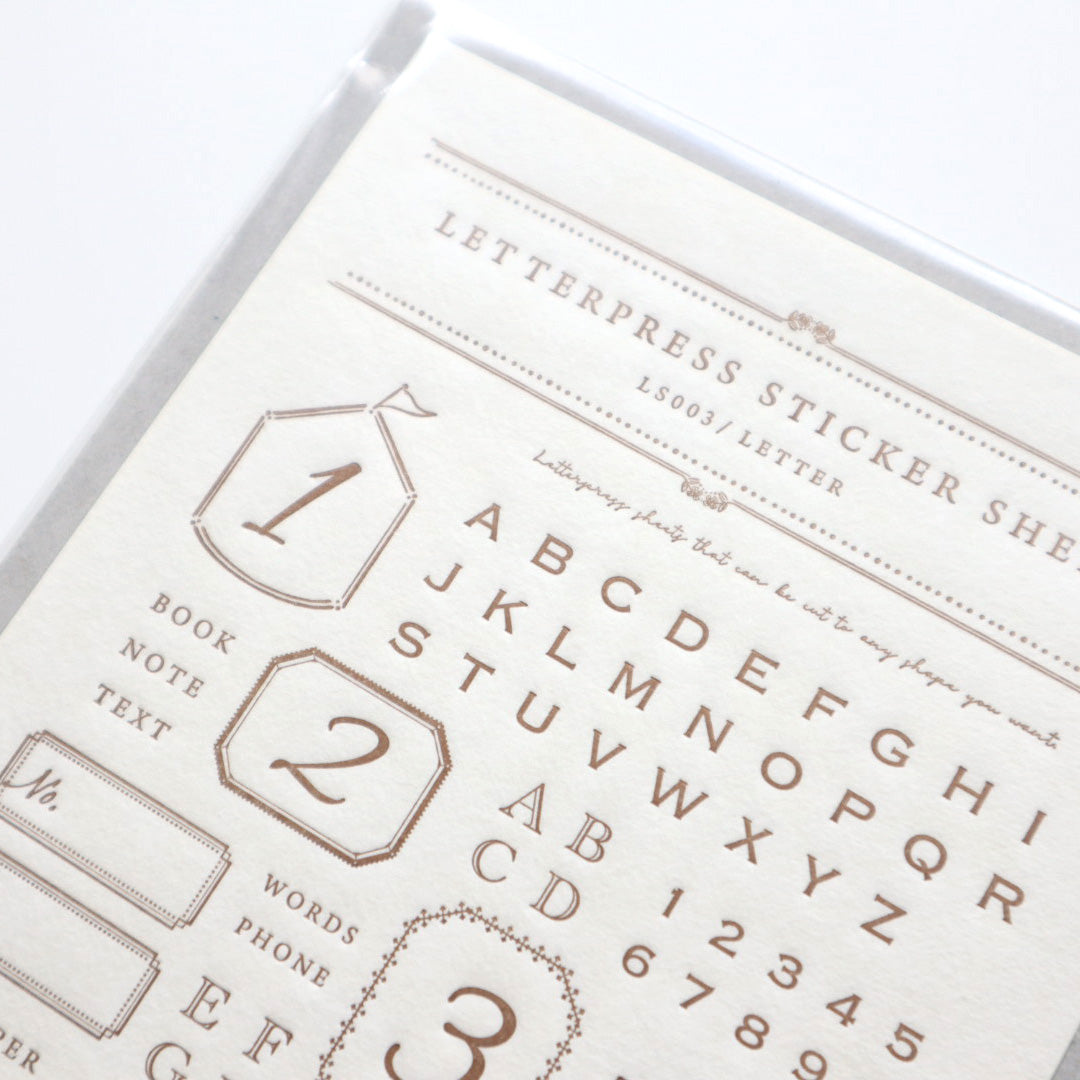大枝活版室 LETTERPRESS sticker sheet LETTER / Bronze