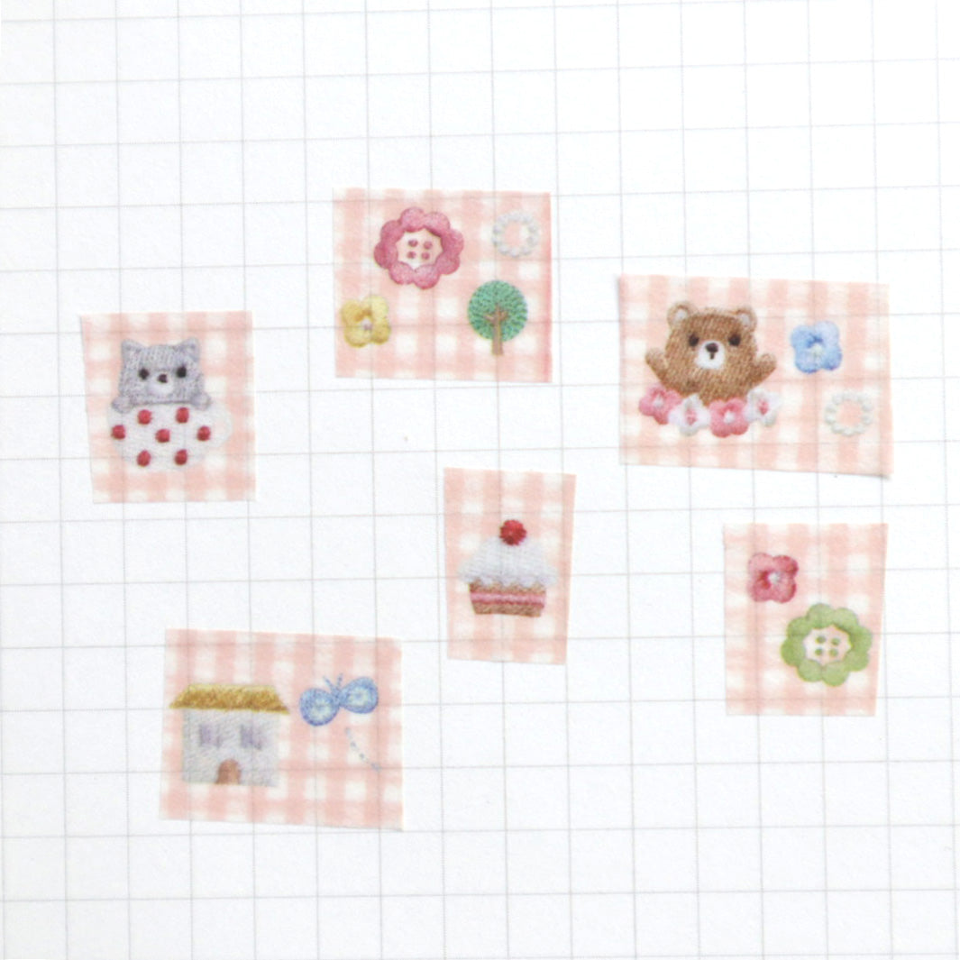 ニコ刺繍 刺繍から生まれたマスキングテープ くま・ねこ・おうち