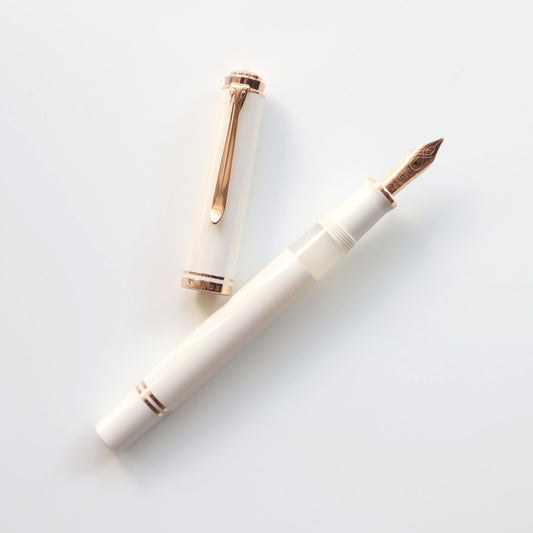 【限定品】Pelikan(ペリカン) 万年筆 スーベレーン600 ホワイト&ローズゴールド 極細字/細字/中字/太字