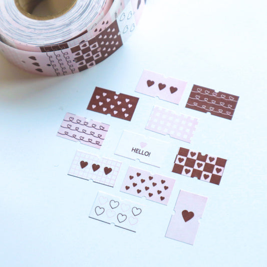 forme.(フォルム) ラベラーシール ハートアソート ピンク×茶