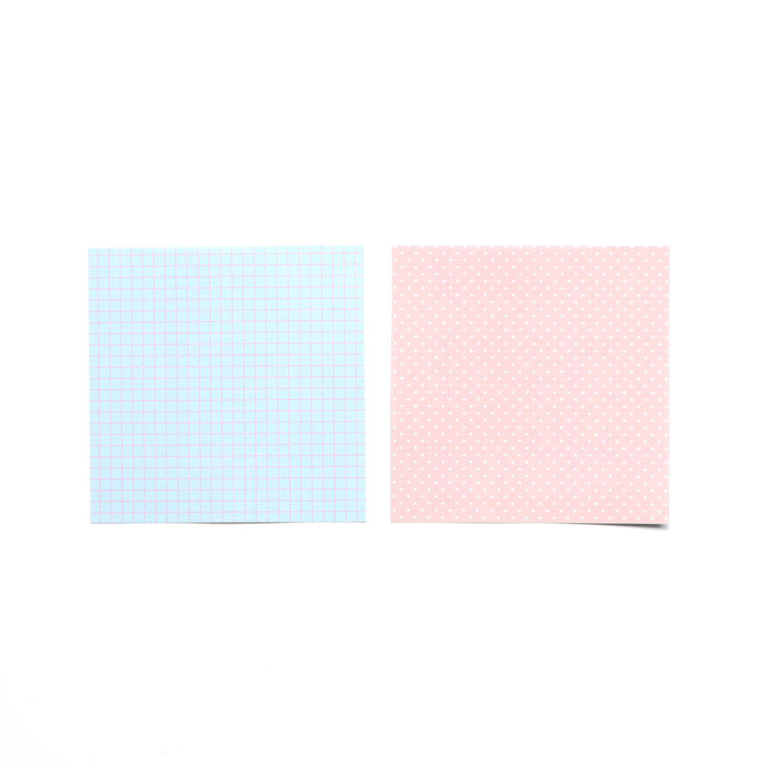 forme.(フォルム) 筆屋-ぺんや- M5スクエア 両面ばらメモ grid×dot1 ブルー×ピンク