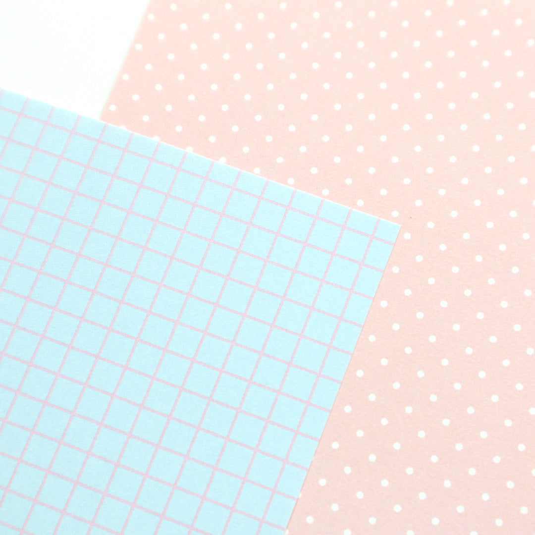 forme.(フォルム) 筆屋-ぺんや- M5スクエア 両面ばらメモ grid×dot1 ブルー×ピンク