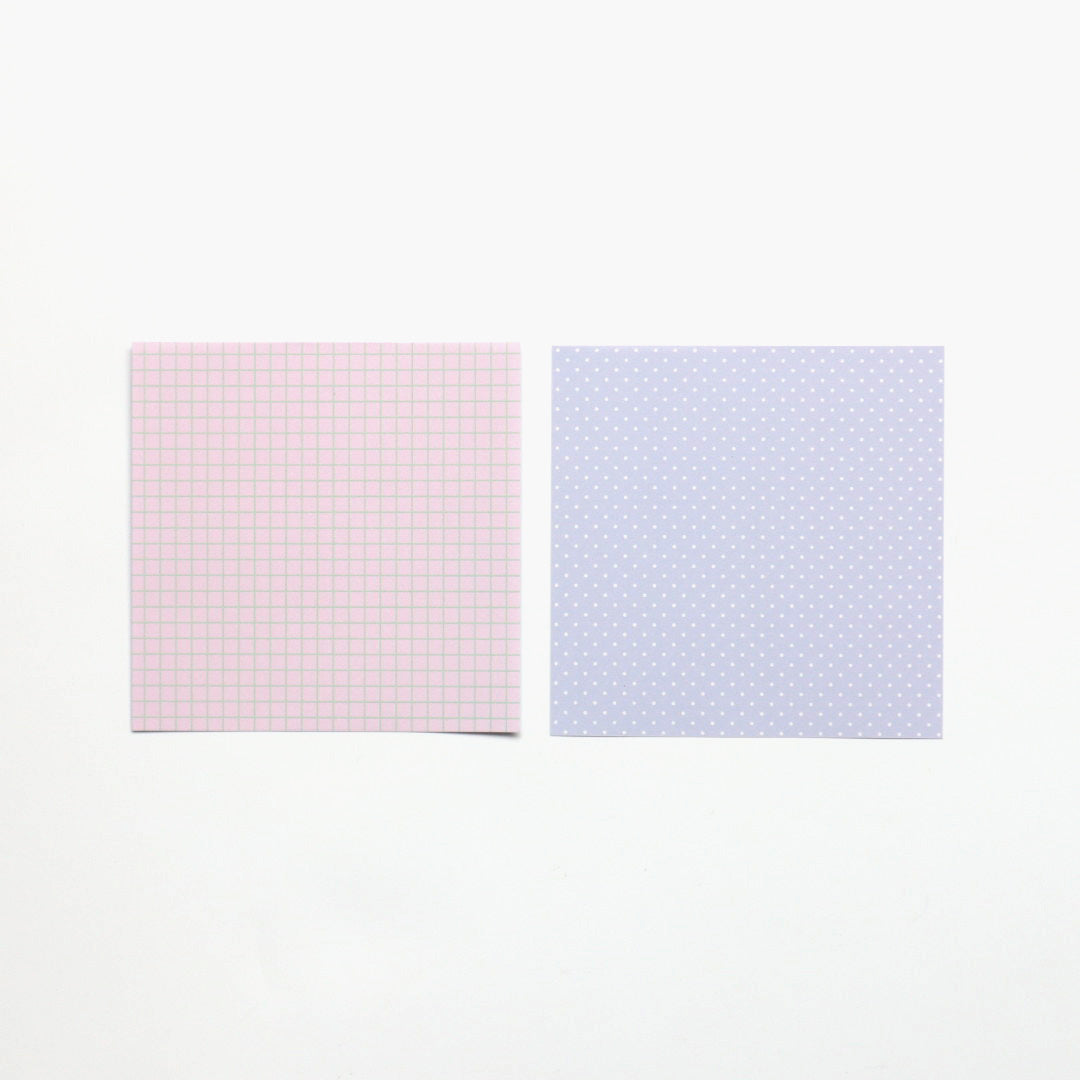 forme.(フォルム) 筆屋-ぺんや- M5スクエア 両面ばらメモ grid×dot2 ピンク×パープル