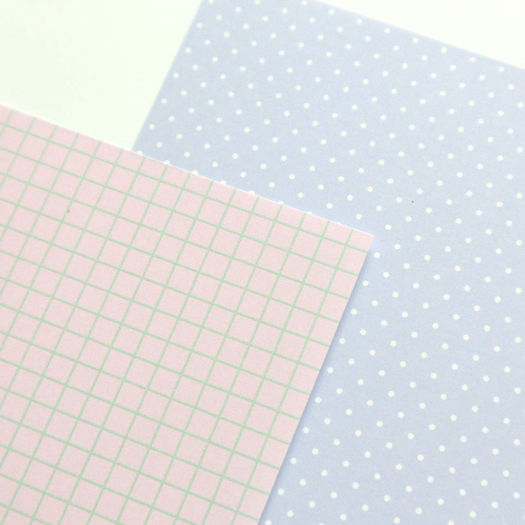 forme.(フォルム) 筆屋-ぺんや- M5スクエア 両面ばらメモ grid×dot2 ピンク×パープル