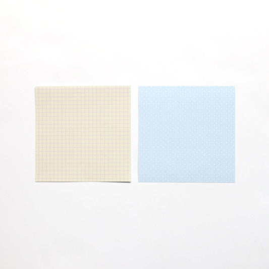 forme.(フォルム) 筆屋-ぺんや- M5スクエア 両面ばらメモ grid×dot3 イエロー×ブルー