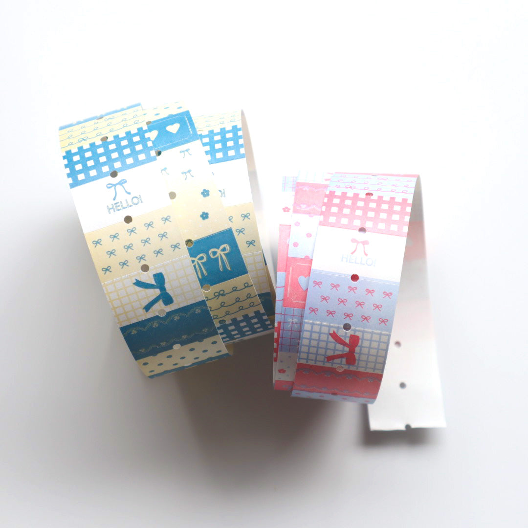forme.(フォルム) ラベラーシール リボンアソート クリーム×ブルー
