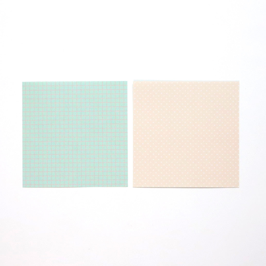 forme.(フォルム) 筆屋-ぺんや- M5スクエア 両面ばらメモ grid×dot4 グリーン×オレンジ
