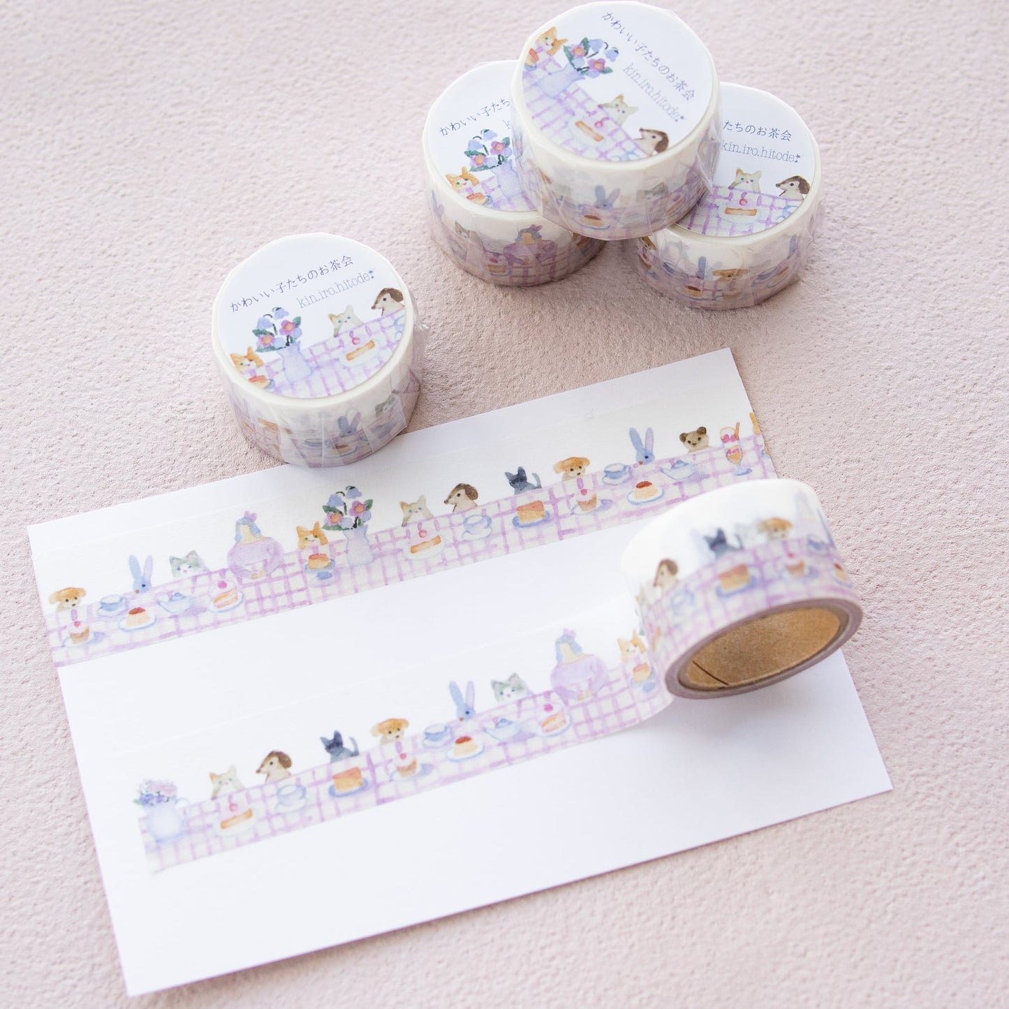 kin.iro.hitode(キンイロヒトデ) マスキングテープ かわいい子たちのお茶会