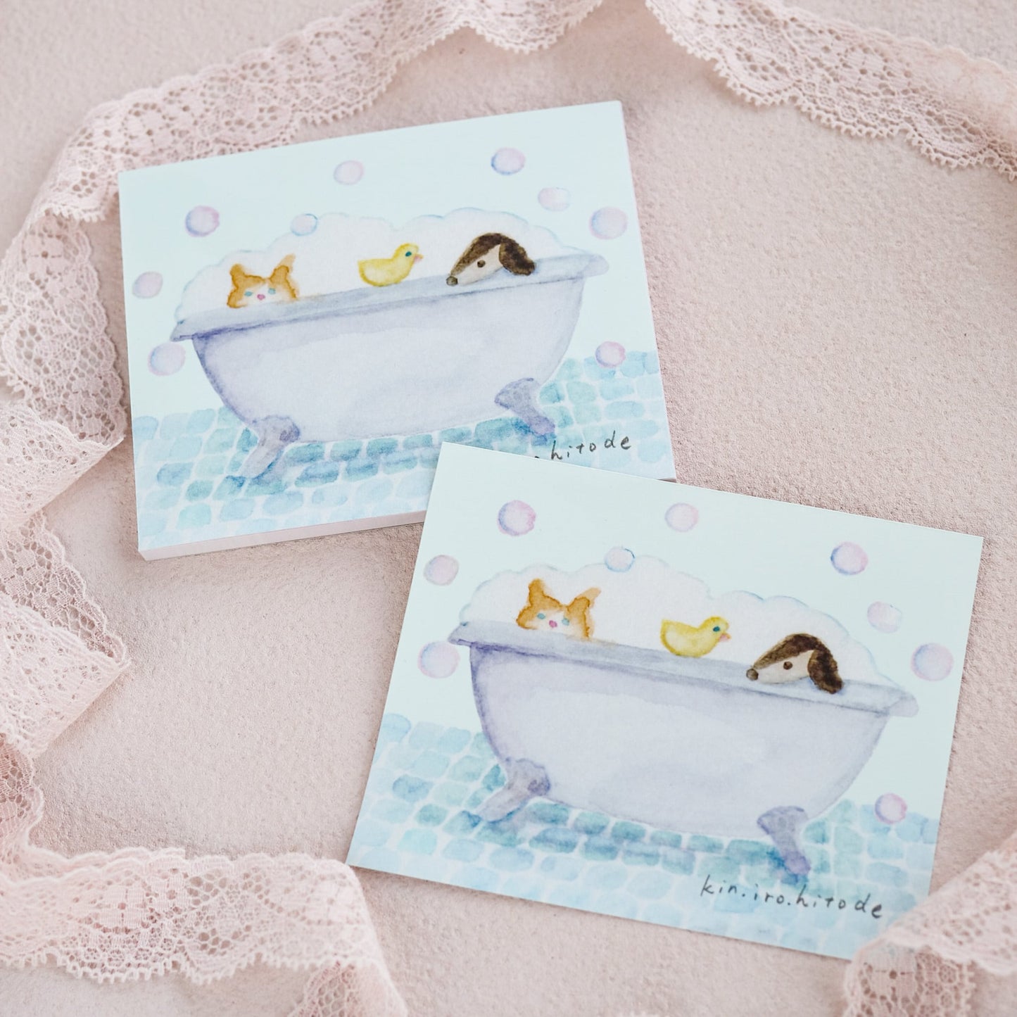 kin.iro.hitode(キンイロヒトデ) メモ帳 かわいい子たちのバスタブ