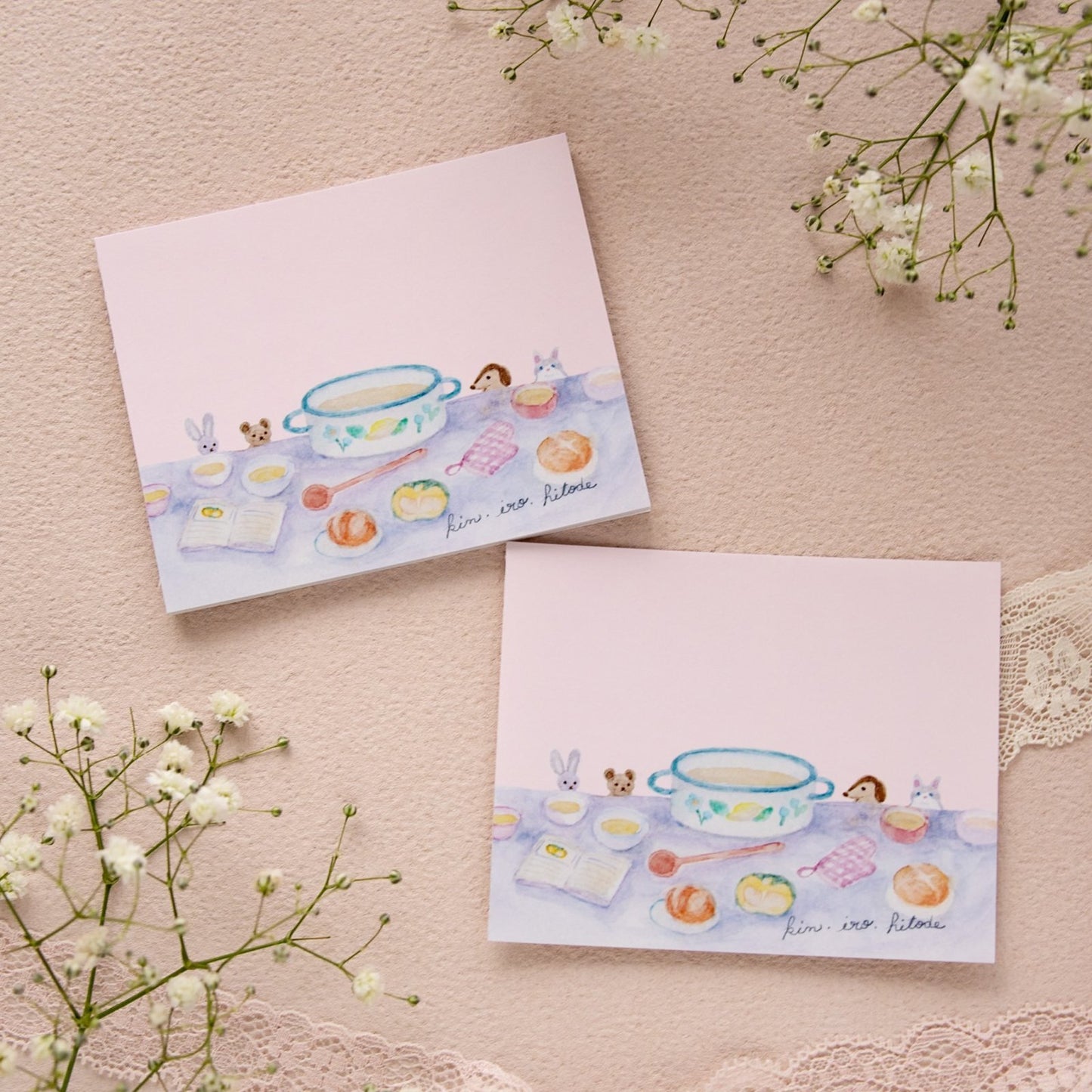 kin.iro.hitode(キンイロヒトデ) メモ帳 かわいい子たちとスープ