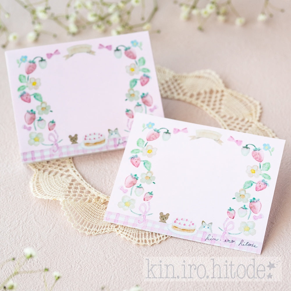 kin.iro.hitode(キンイロヒトデ) メモ帳 いちご日和