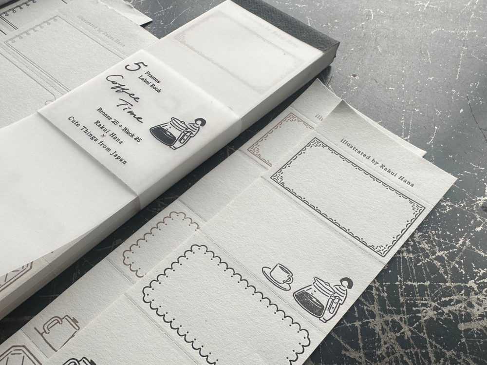 大枝活版室 Cute Things from Japan コラボ Label book  Coffee time
