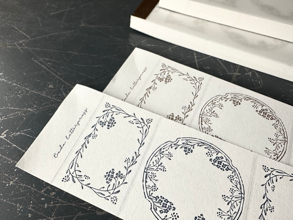 大枝活版室 3pattern labelbook Noble Bronze&Dark Blue