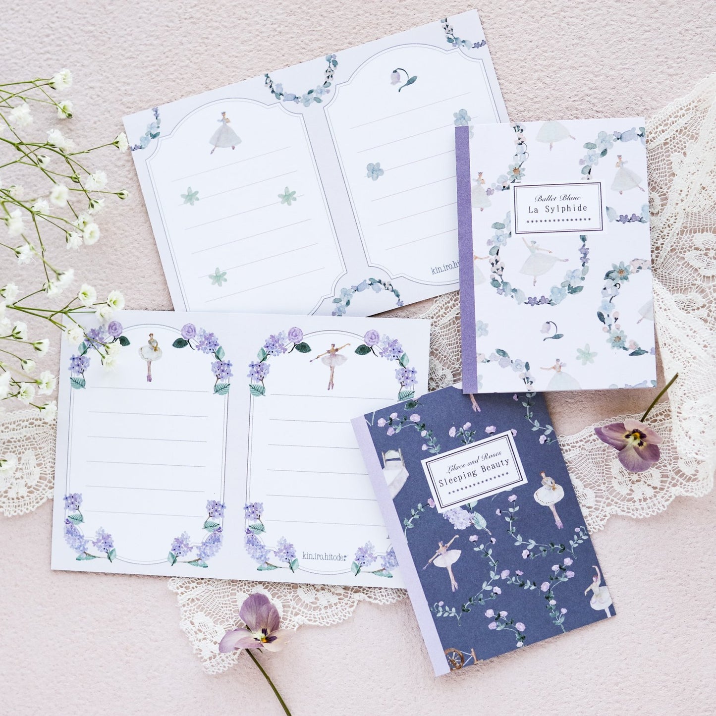 kin.iro.hitode(キンイロヒトデ) 洋書みたいなメッセージカード 眠り姫xシルフィードの花冠