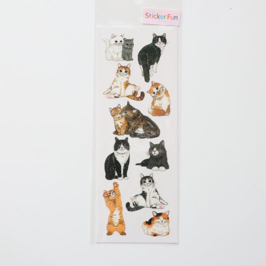 奥山商会 ラメ入りシール ネコ