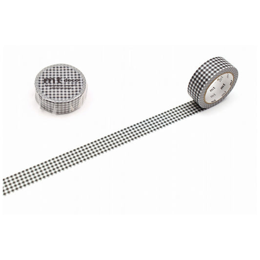 カモ井加工紙 mt deco マスキングテープ 細かいギンガムチェック・ブラック