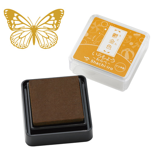 シヤチハタ Shachi･iro スタンプ台 いろもよう わらべ 鬱金色