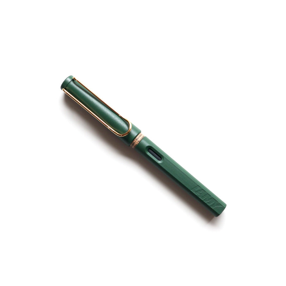 【限定品】LAMY(ラミー) 万年筆 サファリ フィールドグリーンゴールドクリップ 極細字/細字/中字/漢字