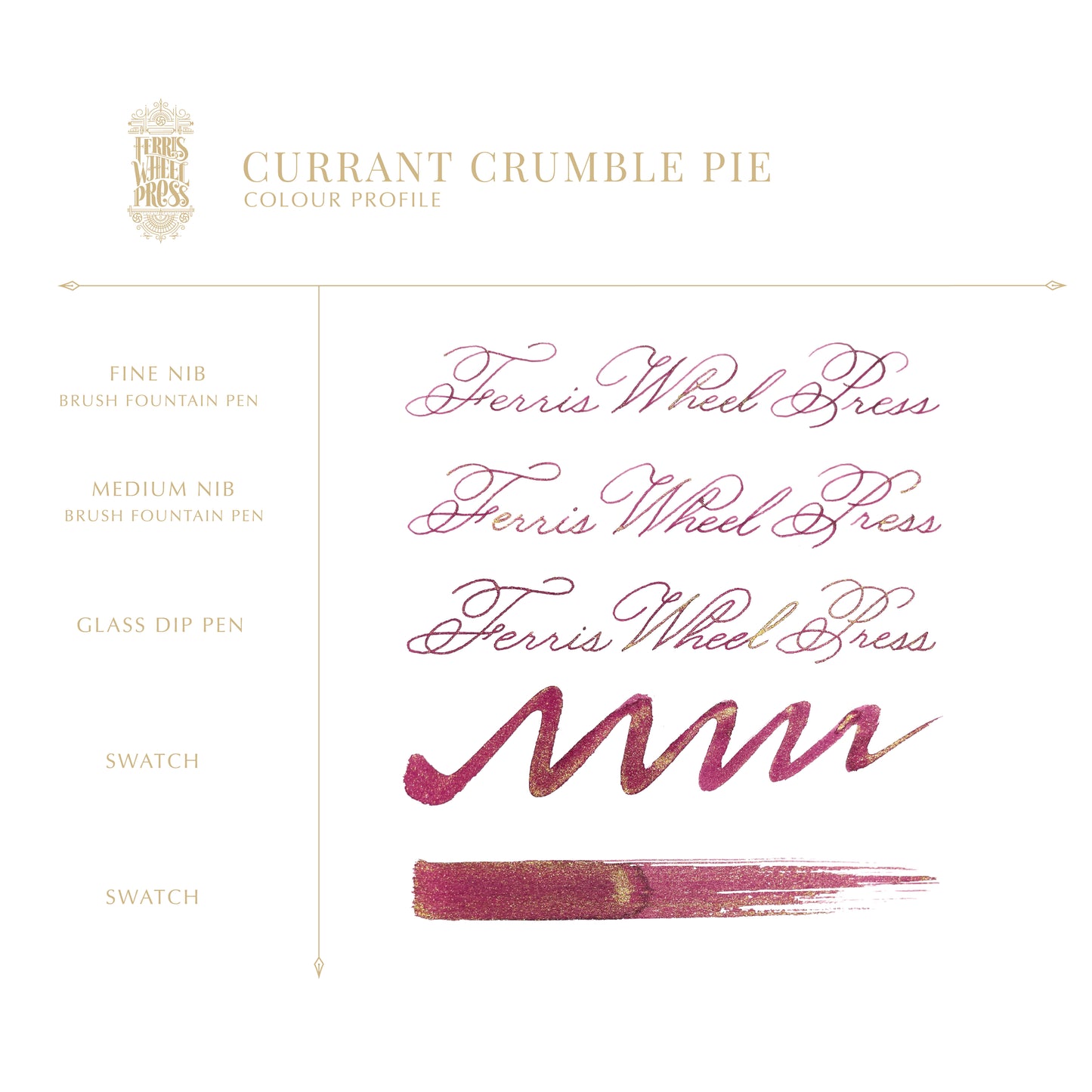 FERRIS WHEEL PRESS(フェリスホイールプレス) インク 38ml THE BOULANGERIE COLLECTION カラント クランブルパイ【ラメ入り】