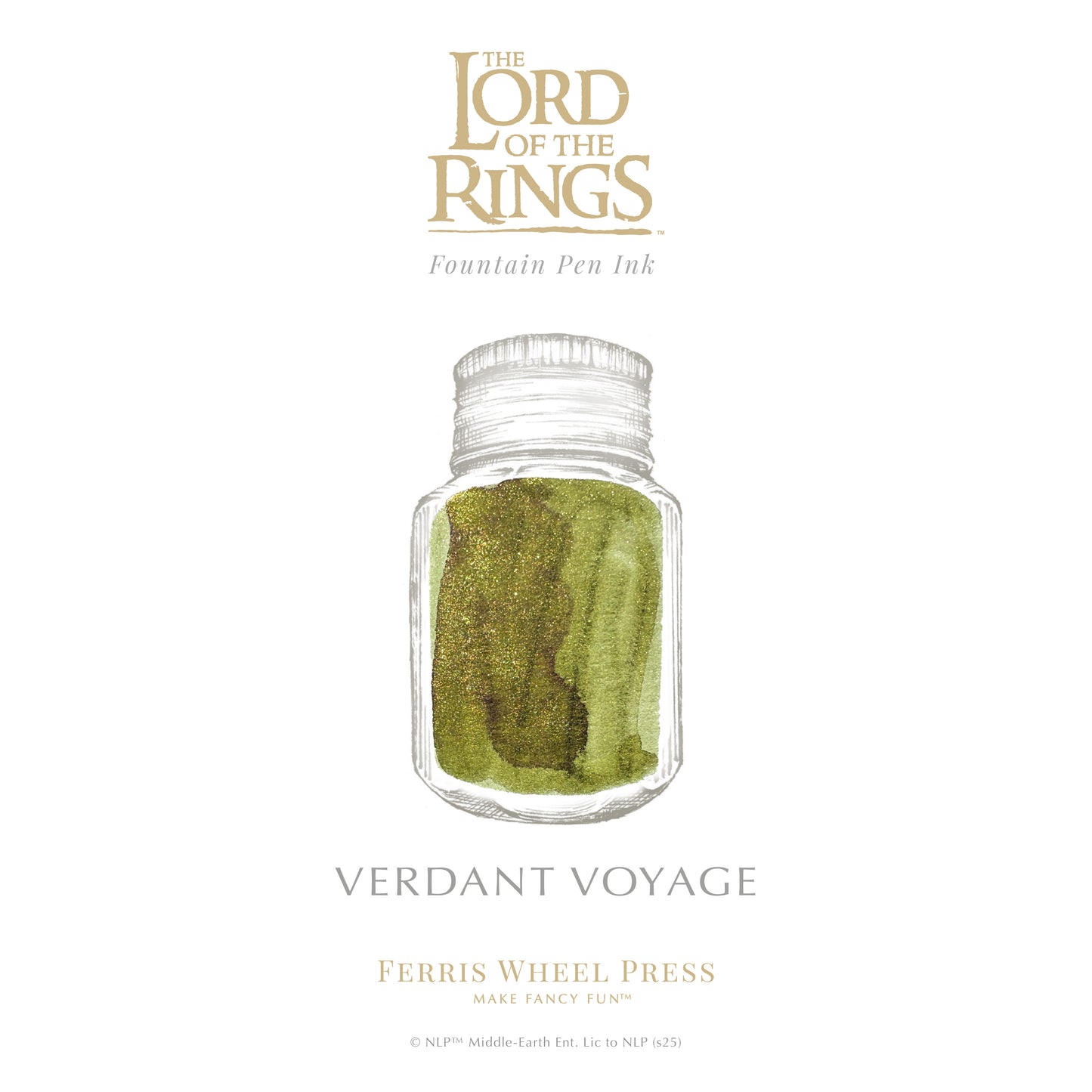 FERRIS WHEEL PRESS(フェリスホイールプレス) Warner Bros. The Lord of the Rings 万年筆 ビジュー 細字 & インク 28ml リングベアラー【ラメ入り】