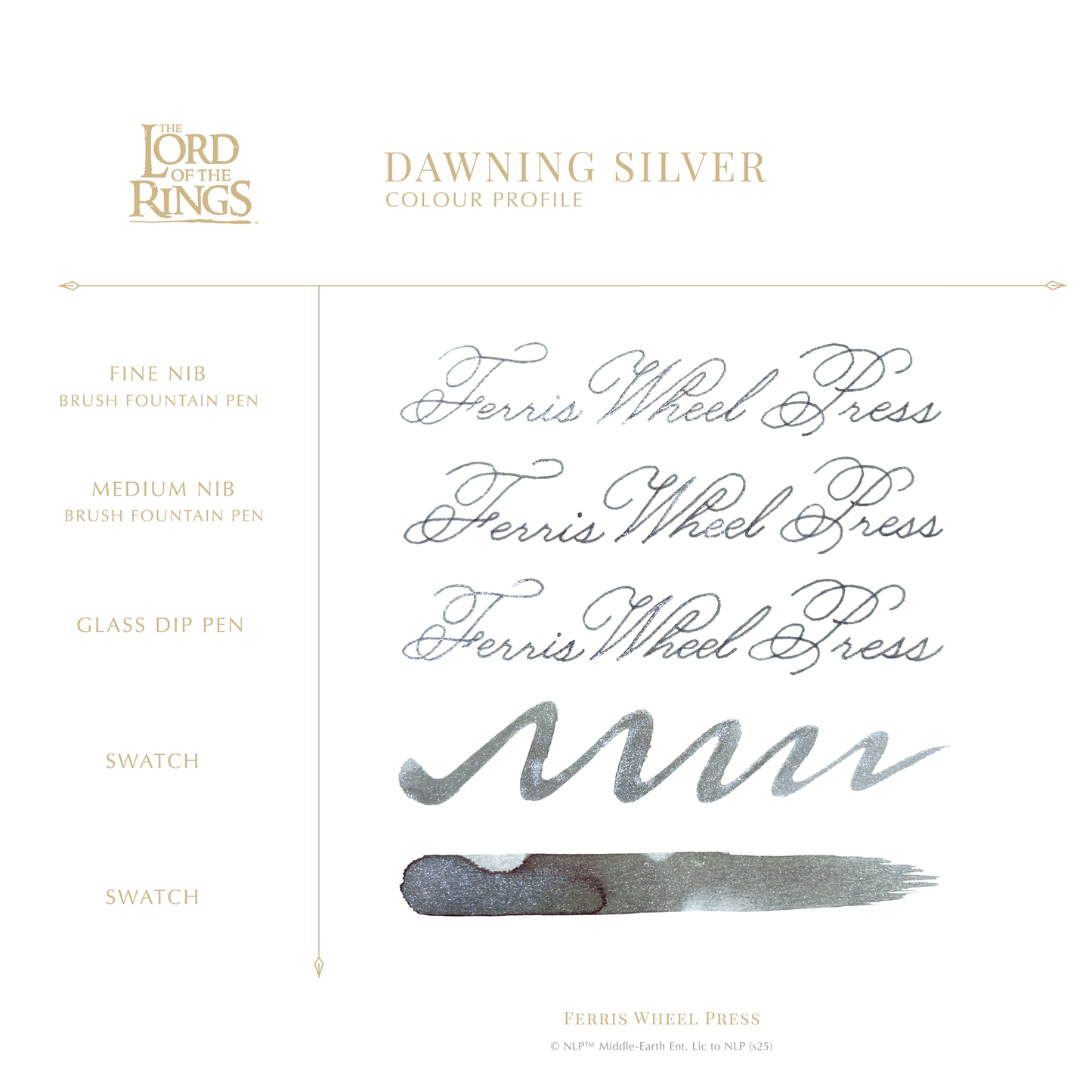 FERRIS WHEEL PRESS(フェリスホイールプレス) Warner Bros. The Lord of the Rings 万年筆 ビジュー 細字 & インク 28ml ガンダルフ【ラメ入り】