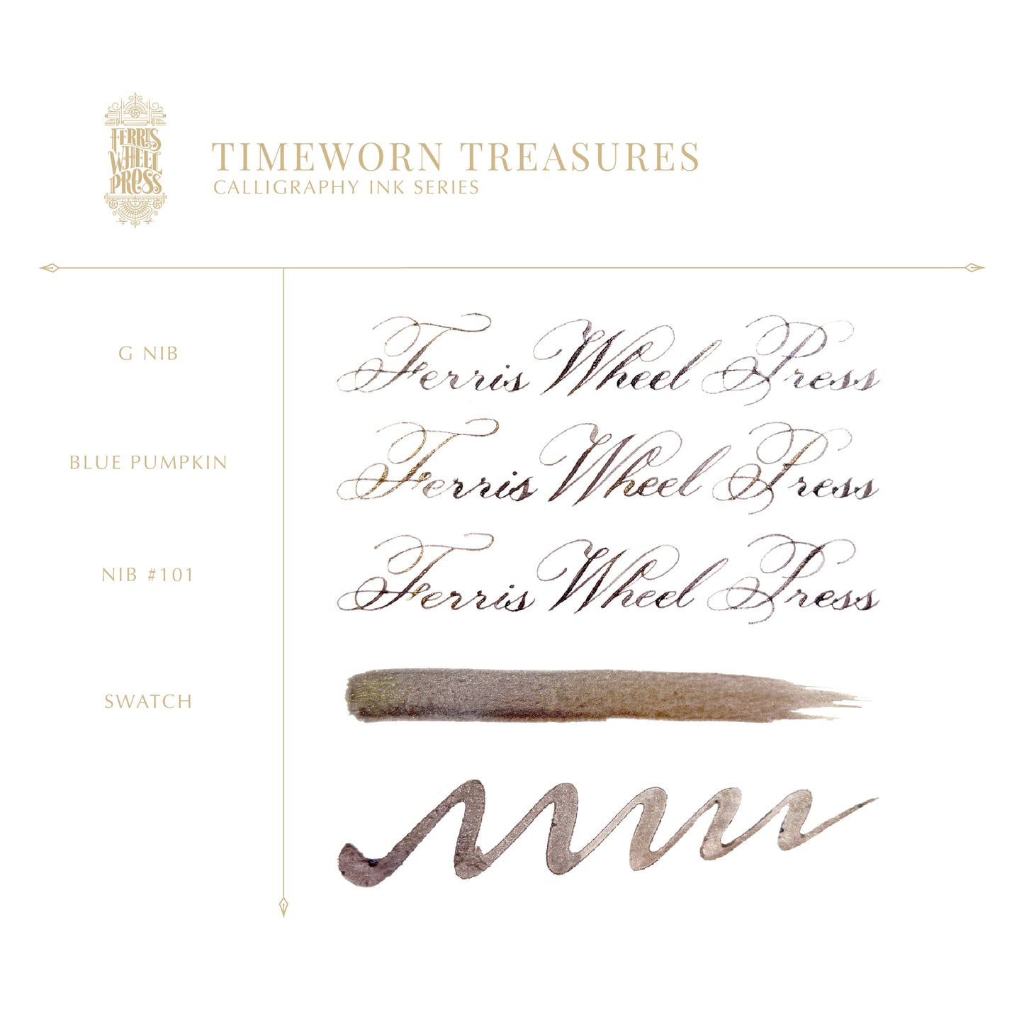 【12月5日より順次配送】FERRIS WHEEL PRESS(フェリスホイールプレス) インク 28ml タイムウォーン トレジャーズ【顔料】【ラメ入り】