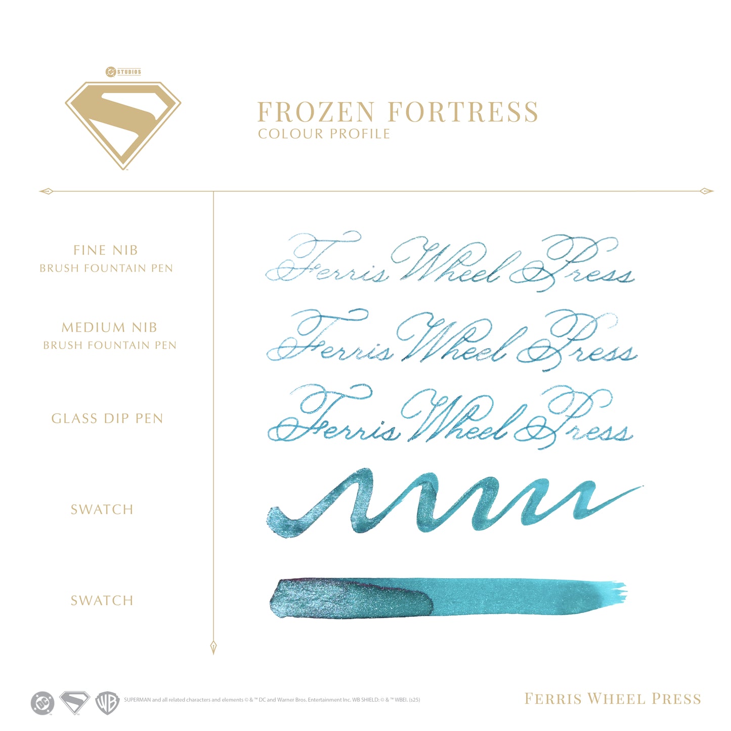FERRIS WHEEL PRESS(フェリスホイールプレス) Warner Bros. Superman 万年筆 マルキーズ 細字 & インク 28ml フォートレス オブ ソリチュード【ラメ入り】