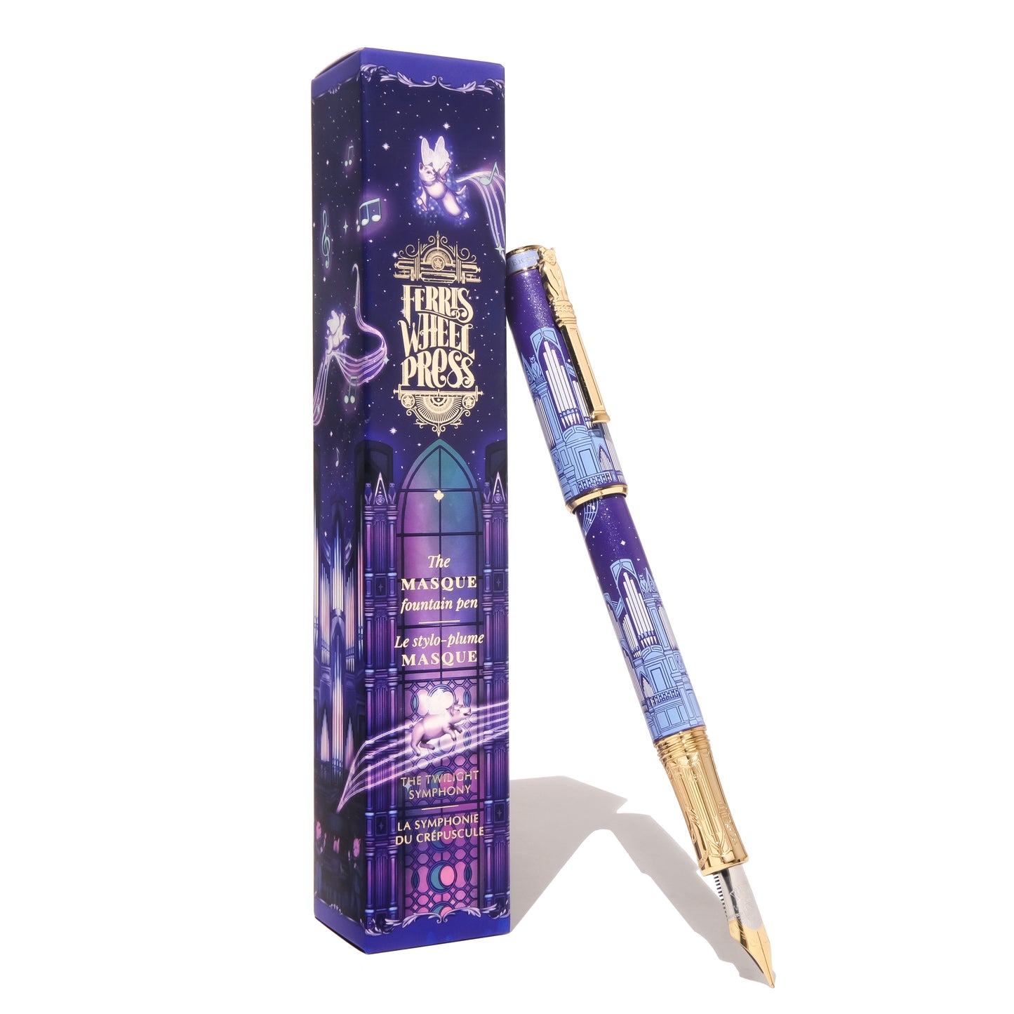 【限定品】FERRIS WHEEL PRESS(フェリスホイールプレス) 万年筆 The Masque 細字/中字 & インク 20ml トワイライト シンフォニー【顔料】【ラメ入り】