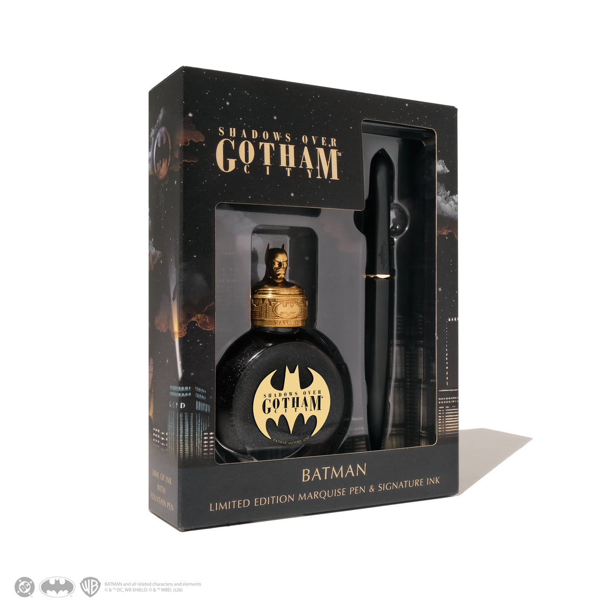 【限定品】FERRIS WHEEL PRESS(フェリスホイールプレス) Warner Bros. Shadows over Gotham City 万年筆 マルキーズ 細字 & インク 38ml バットマン【ラメ入り】