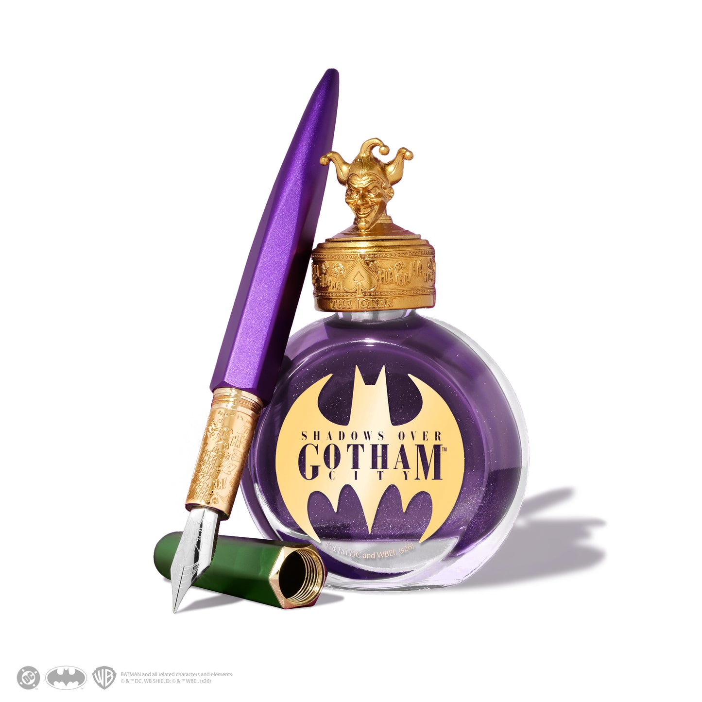 【限定品】FERRIS WHEEL PRESS(フェリスホイールプレス) Warner Bros. Shadows over Gotham City 万年筆 マルキーズ 細字 & インク 38ml ジョーカー【ラメ入り】