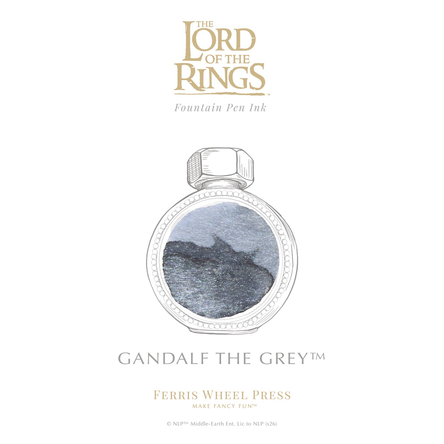 【8月26日より順次出荷】FERRIS WHEEL PRESS(フェリスホイールプレス) Warner Bros. The Lord of the Rings インク 38ml ガンダルフ ザ グレイ【ラメ入り】