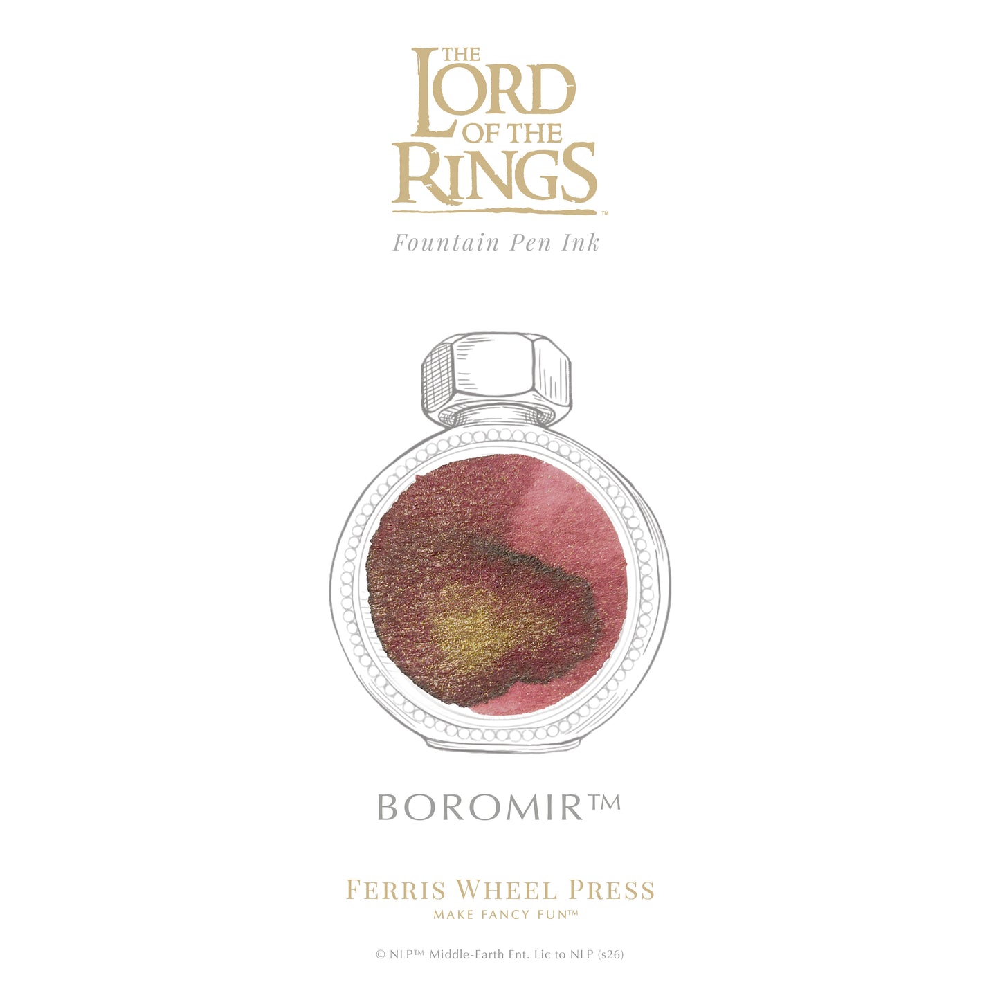 【8月26日より順次出荷】FERRIS WHEEL PRESS(フェリスホイールプレス) Warner Bros. The Lord of the Rings インク 38ml ボロミア【ラメ入り】